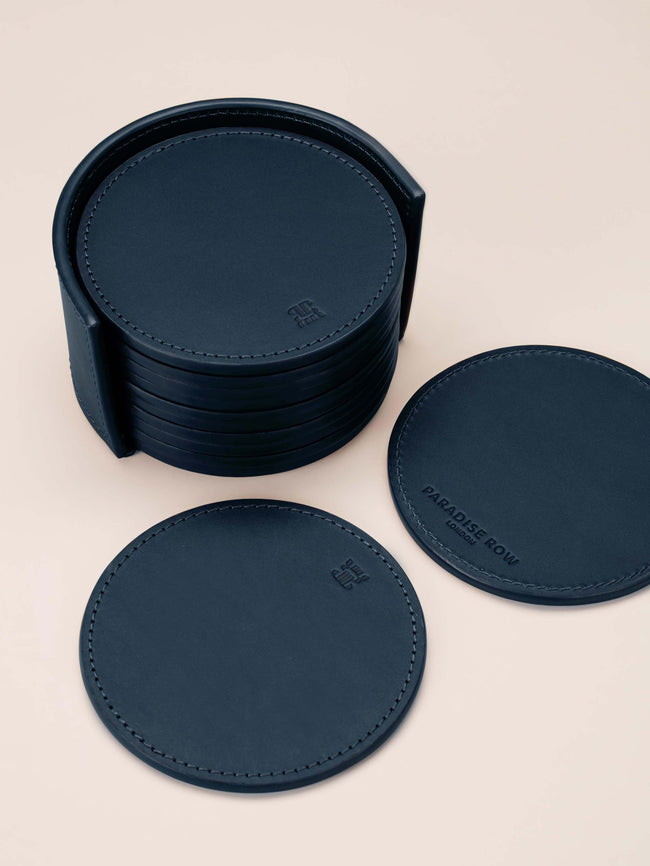 Leather Coasters in Holder (set of 12)