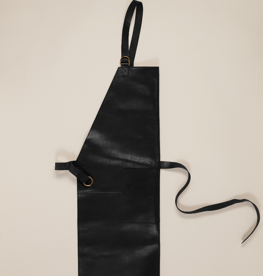 Apron with leather straps deals